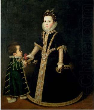 Sofonisba Anguissola Girl with a dwarf, thought to be a portrait of Margarita of Savoy, daughter of the Duke and Duchess of Savoy china oil painting image